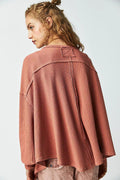 Ladies Solid Color V-neck Slouchy Tee 0124 - SWEETKAMA