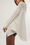 Ladies Solid Color V-neck Slouchy Tee 0124 - SWEETKAMA