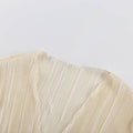 Ladies Solid Color Wrinkle Casual Lace Shirt SY10133T - SWEETKAMA