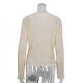 Ladies Solid Color Wrinkle Casual Lace Shirt SY10133T - SWEETKAMA