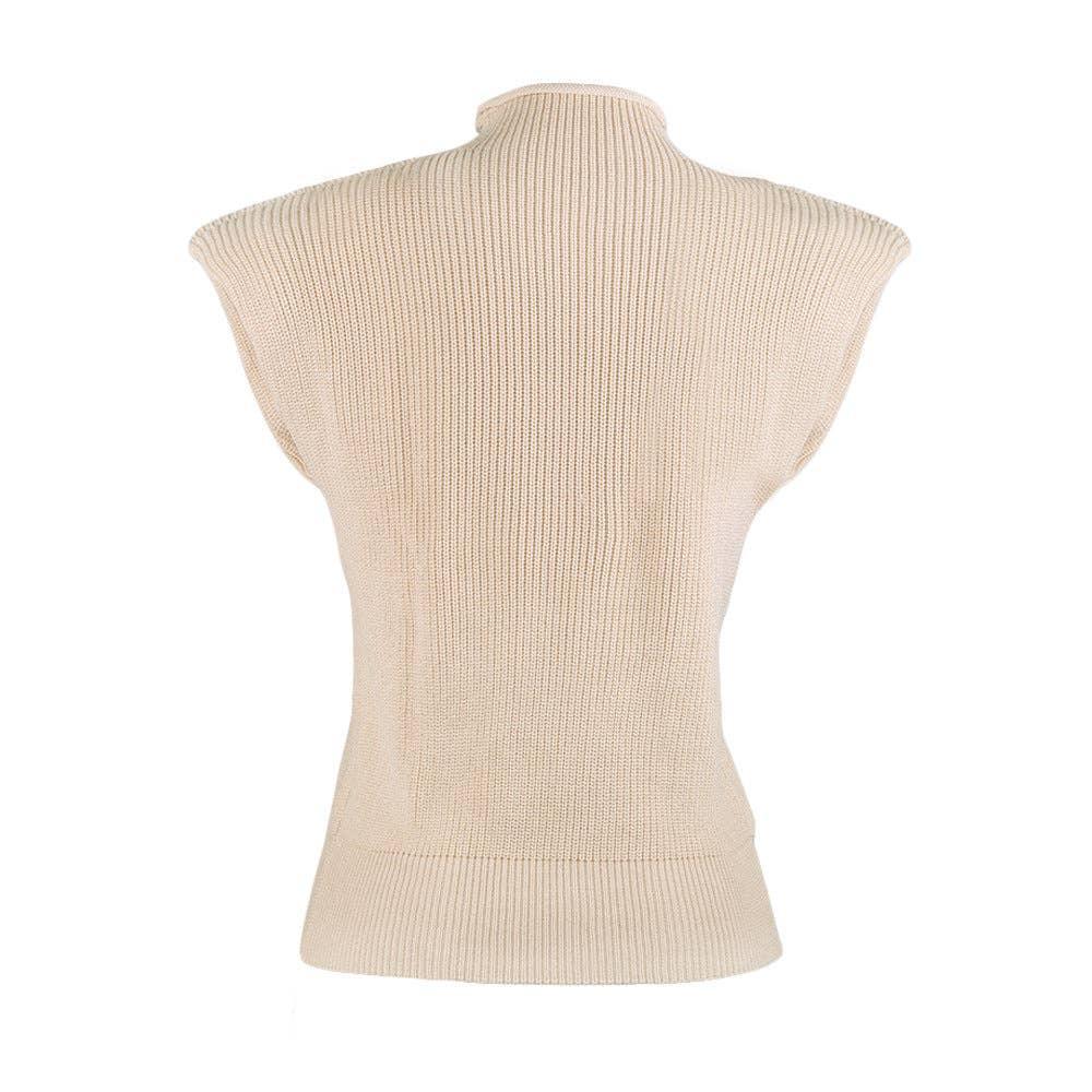 Ladies Solid High Neck Sleeveless Sweater Top LH0460 - SWEETKAMA