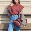 Ladies Solid High Neck Sleeveless Sweater Top LH0460 - SWEETKAMA