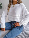 Ladies Solid Long Sleeves Round Neck Knit Top 2117 - SWEETKAMA