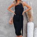 Ladies Solid One Shoulder Waist Tie Hip Wrap 2108 - SWEETKAMA