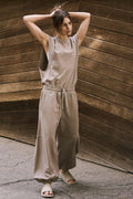 Ladies Solid Overalls Sleevess Backless Jumpsuit 897 - SWEETKAMA