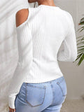 Ladies Solid Round Neck Off Shoulder Tight Top G1039 - SWEETKAMA