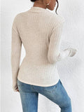 Ladies Solid Round Neck Tight Knit Top G1038 - SWEETKAMA