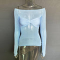 Ladies Solid See Through Cross Daily Top 21064 - SWEETKAMA