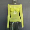 Ladies Solid See Through Cross Daily Top 21064 - SWEETKAMA
