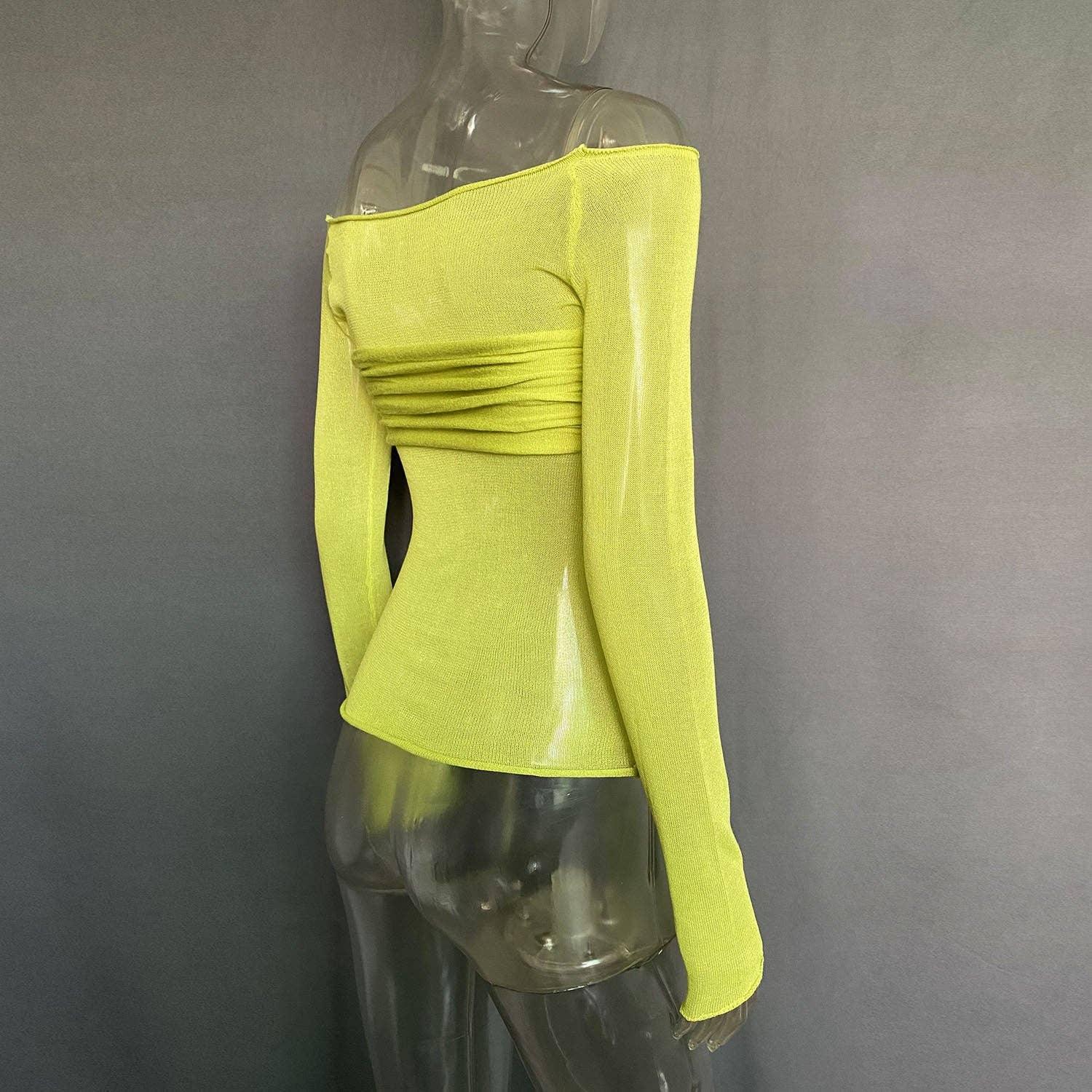 Ladies Solid See Through Cross Daily Top 21064 - SWEETKAMA