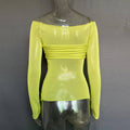 Ladies Solid See Through Cross Daily Top 21064 - SWEETKAMA
