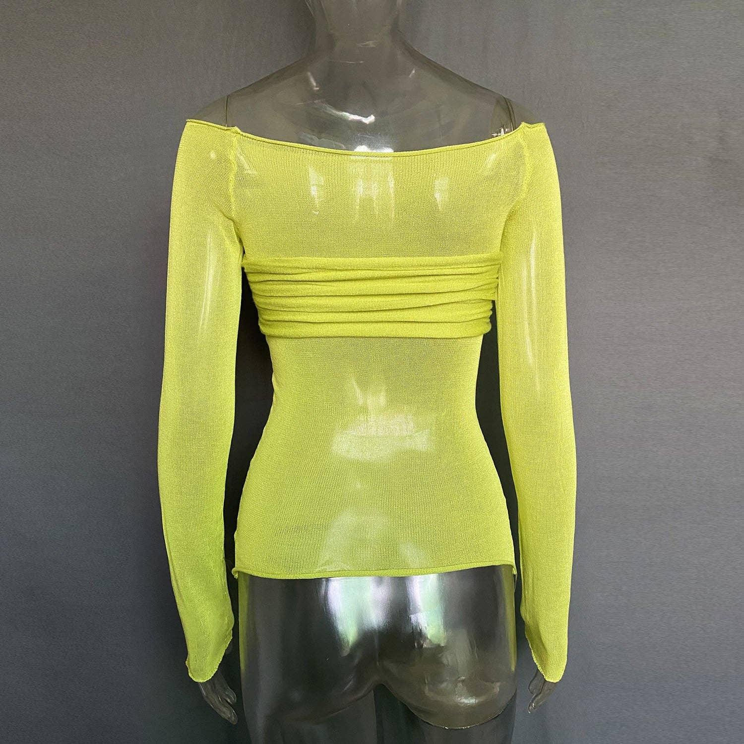 Ladies Solid See Through Cross Daily Top 21064 - SWEETKAMA