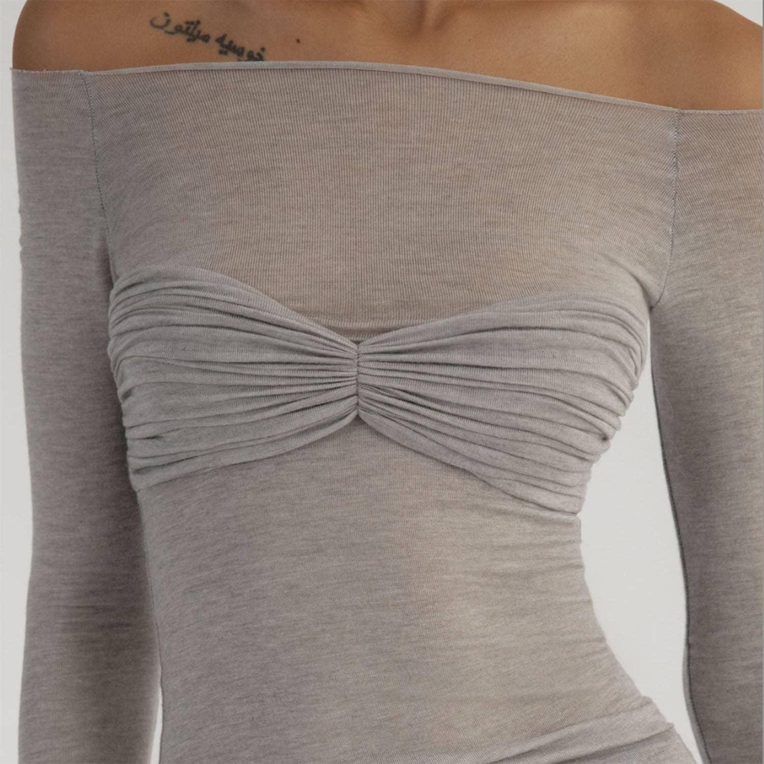 Ladies Solid See Through Cross Daily Top 21064 - SWEETKAMA