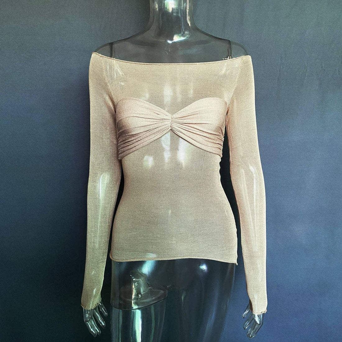Ladies Solid See Through Cross Daily Top 21064 - SWEETKAMA