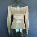 Ladies Solid See Through Cross Daily Top 21064 - SWEETKAMA