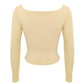 Ladies Solid Slim Fit Square Collar Basic Tee LH0609 - SWEETKAMA