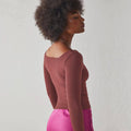 Ladies Solid Slim Fit Square Collar Basic Tee LH0609 - SWEETKAMA