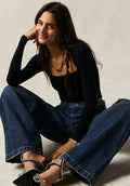 Ladies Solid Slim Fit Square Collar Basic Tee LH0609 - SWEETKAMA