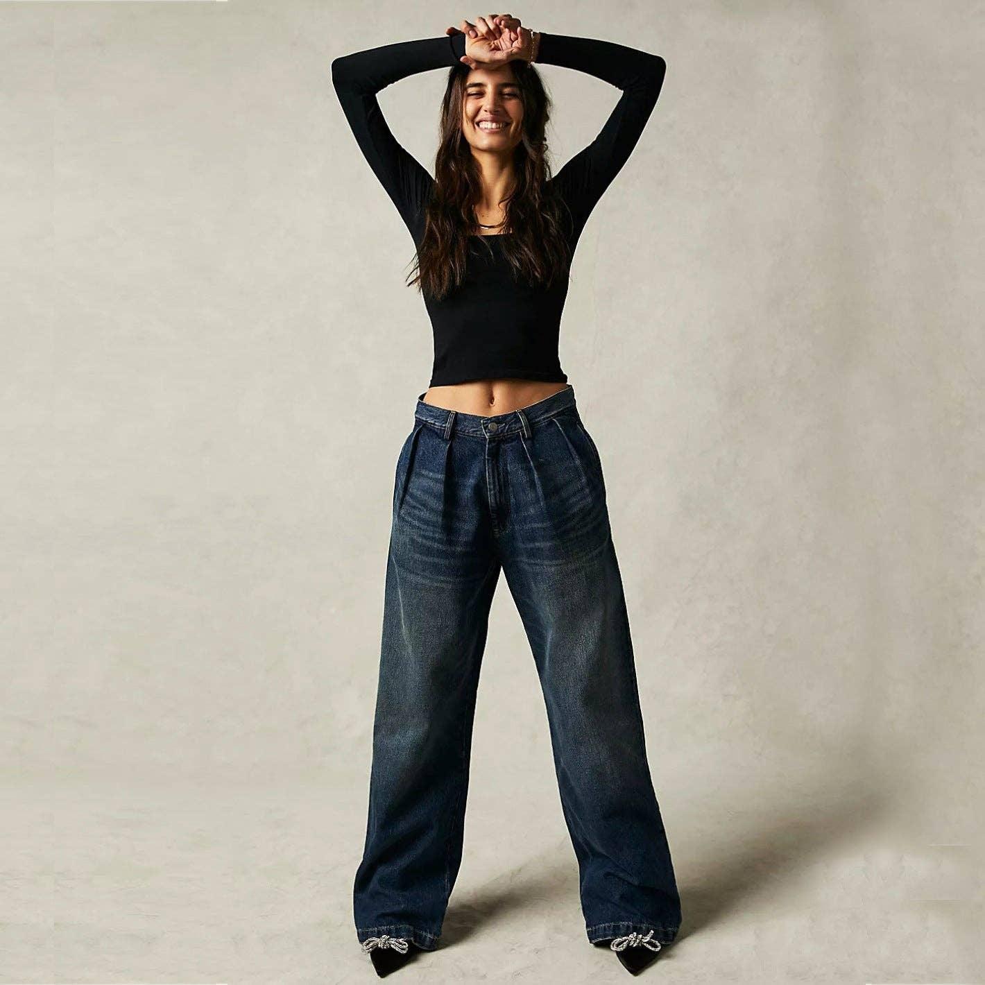 Ladies Solid Slim Fit Square Collar Basic Tee LH0609 - SWEETKAMA