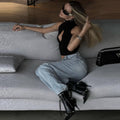 Ladies Solid Waterdrop Cutout Daily Crop Top 21063 - SWEETKAMA
