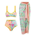 Ladies Spaghetti Strap Bikini Set with Skirt Cover Y106 - SWEETKAMA