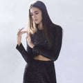 Ladies Sparkle Sequin Party Crop Top 21077 - SWEETKAMA