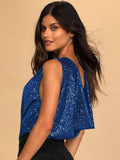 Ladies Sparkly Sequin Sleeveless V-Neck Bodysuit GKCM - SWEETKAMA