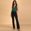 Ladies Sparkly Sequin Sleeveless V-Neck Bodysuit GKCM - SWEETKAMA