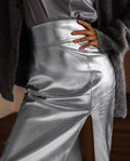 Ladies Split Leather Midi Skirt BSQ3632 - SWEETKAMA