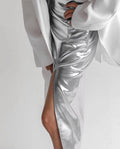 Ladies Split Leather Midi Skirt BSQ3632 - SWEETKAMA