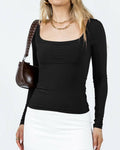 Ladies Square Neck Solid Color Casual Tee ESVO - SWEETKAMA