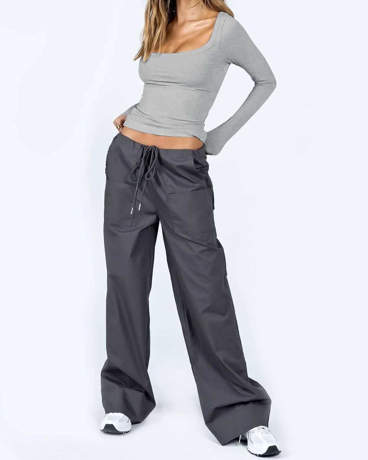 Ladies Square Neck Solid Color Casual Tee ESVO - SWEETKAMA