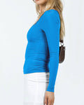 Ladies Square Neck Solid Color Casual Tee ESVO - SWEETKAMA