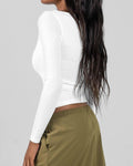 Ladies Square Neck Solid Color Casual Tee ESVO - SWEETKAMA