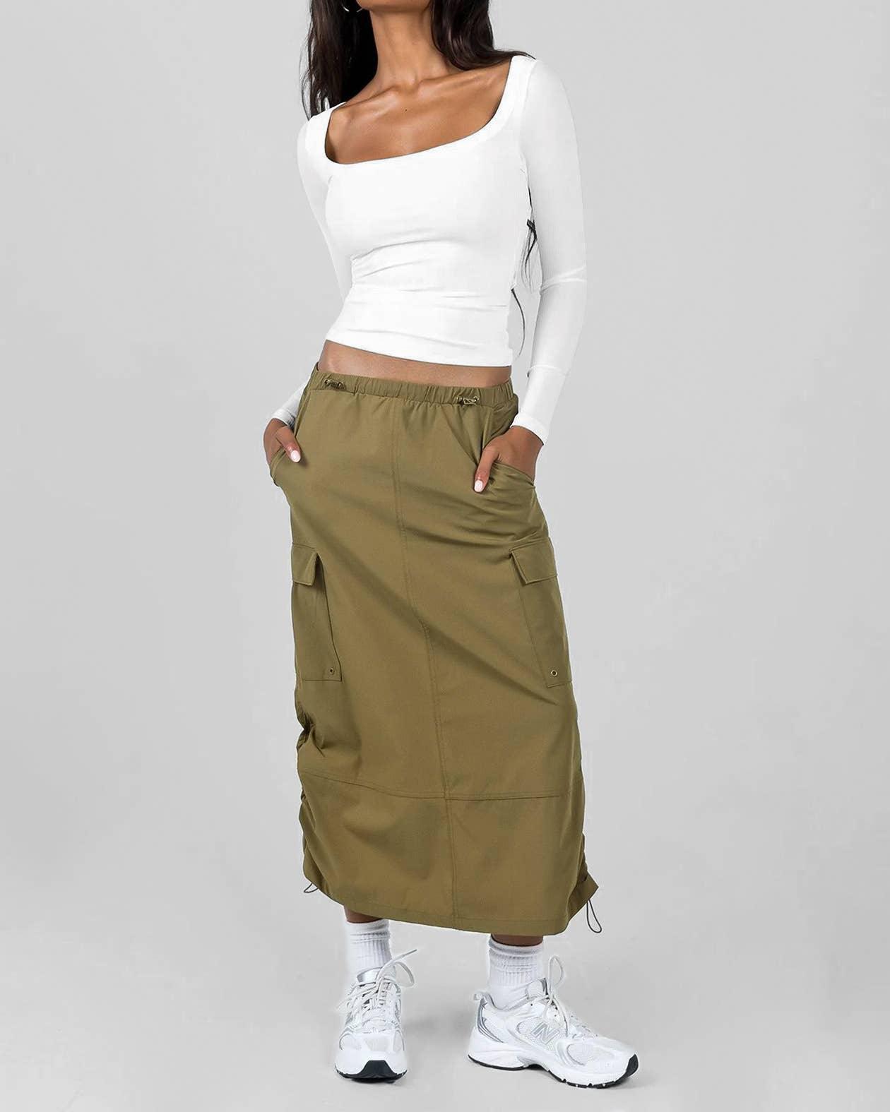 Ladies Square Neck Solid Color Casual Tee ESVO - SWEETKAMA