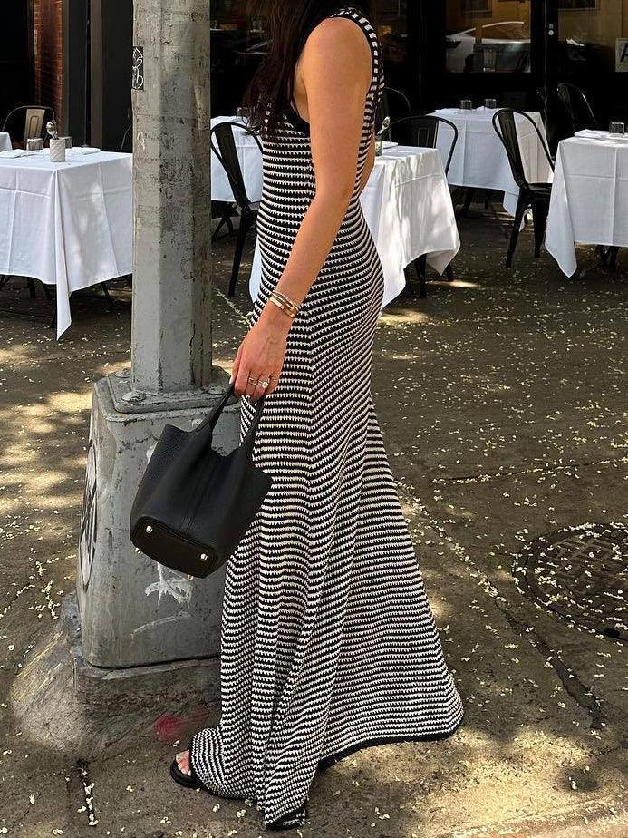 Ladies Strap Shoulder Sleeveless Maxi Dresses 086# - SWEETKAMA