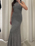 Ladies Strap Shoulder Sleeveless Maxi Dresses 086# - SWEETKAMA