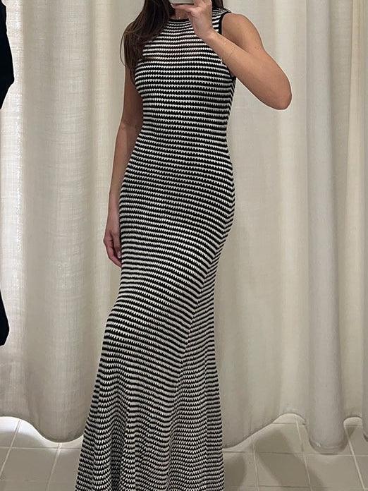 Ladies Strap Shoulder Sleeveless Maxi Dresses 086# - SWEETKAMA
