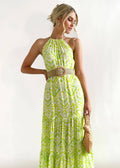 Ladies Strape Shoulder Argyle Print Daily Midi Dress 23278 - SWEETKAMA