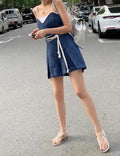 Ladies Strape Shoulder Denim Mini Dress SKST392 - SWEETKAMA