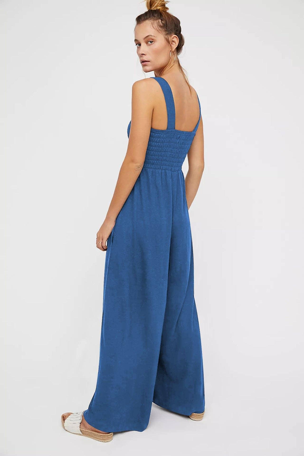 Ladies Strape Wide Leg Jumpsuits GKAX - SWEETKAMA