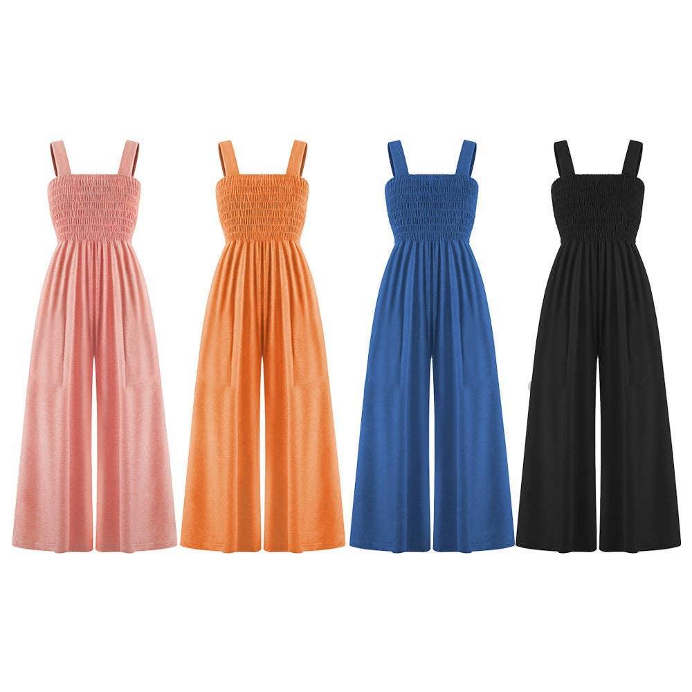Ladies Strape Wide Leg Jumpsuits GKAX - SWEETKAMA