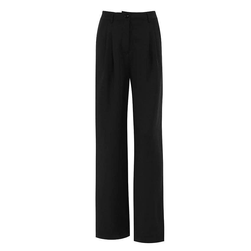 Ladies Stright Leg High Waist Loose Casual Pants C-K2311 - SWEETKAMA