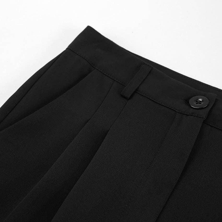 Ladies Stright Leg High Waist Loose Casual Pants C-K2311 - SWEETKAMA