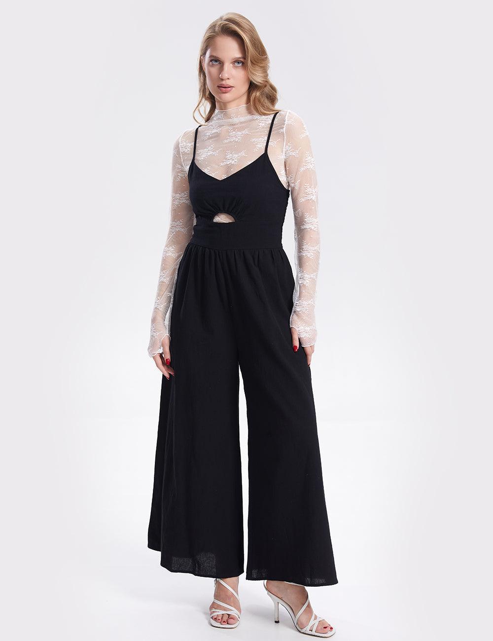 Ladies String Shoulder Overall Sleeveless Jumpsuit SKJ286 - SWEETKAMA