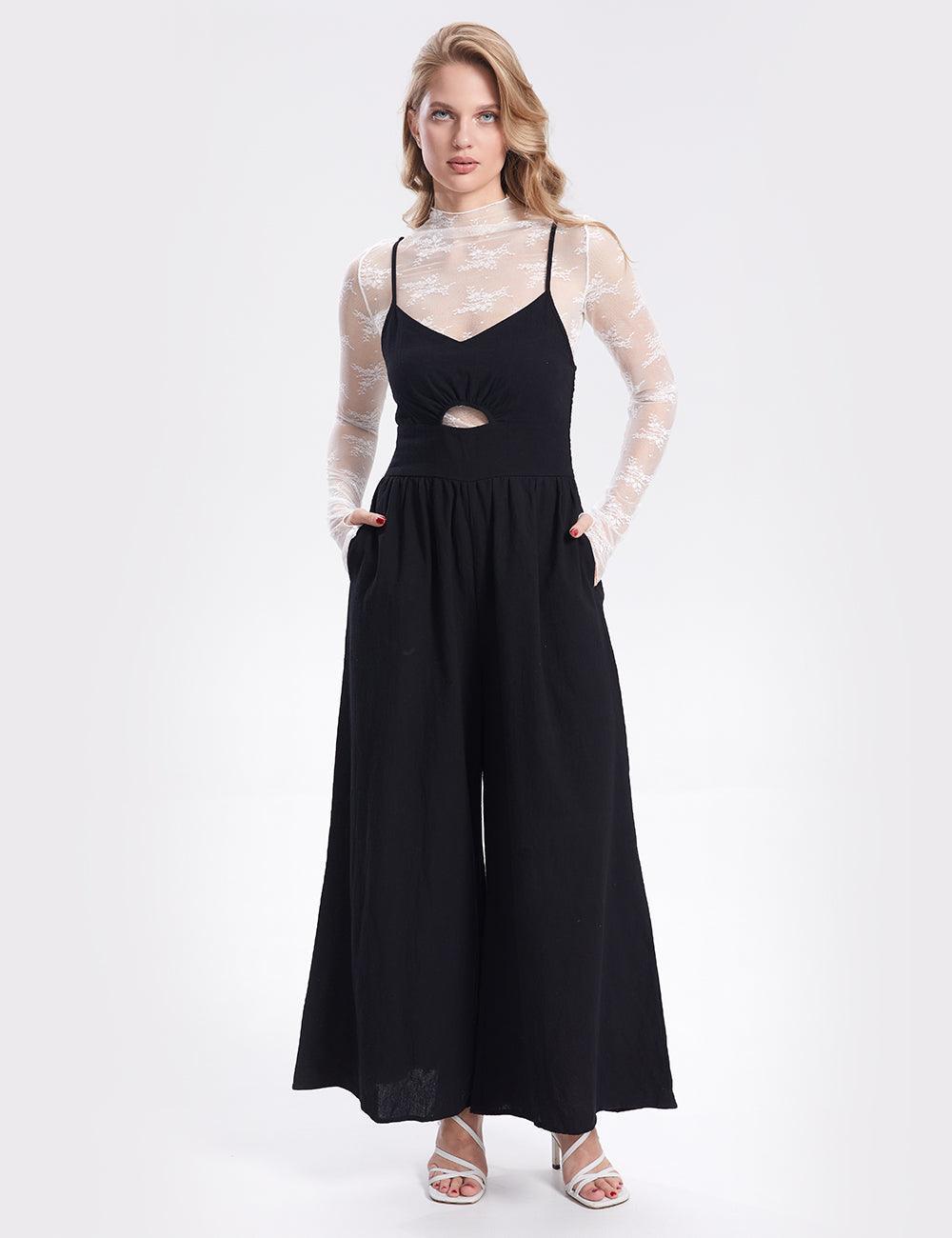 Ladies String Shoulder Overall Sleeveless Jumpsuit SKJ286 - SWEETKAMA
