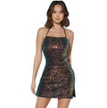 Ladies String Tie Backless Sequined Dress R9090 - SWEETKAMA