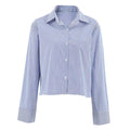 Ladies Stripe Long Sleeves Short Shirt SKT270 - SWEETKAMA