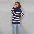 Ladies Stripe Print Long Sleeves Round Neck Top T9055 - SWEETKAMA