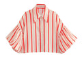 Ladies Striped Puff Sleeves Button Shirt SP068 - SWEETKAMA